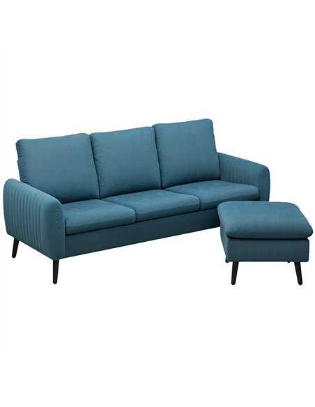 HOMCOM Corner Sofa with Reversible Chaise Lounge, Corduroy Fabric 3 Seater Sofa Settee for Living Room, L Shaped Couch with Scat - pic 126840 | FastDaddyshop