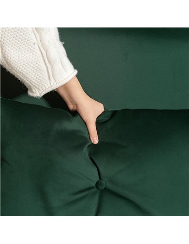 HOMCOM 4-in-1 Velvet-Feel Double Sofa Bed, with Pillows - Green