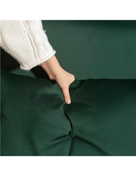 HOMCOM 4-in-1 Velvet-Feel Double Sofa Bed, with Pillows - Green - pic 126857 | FastDaddyshop