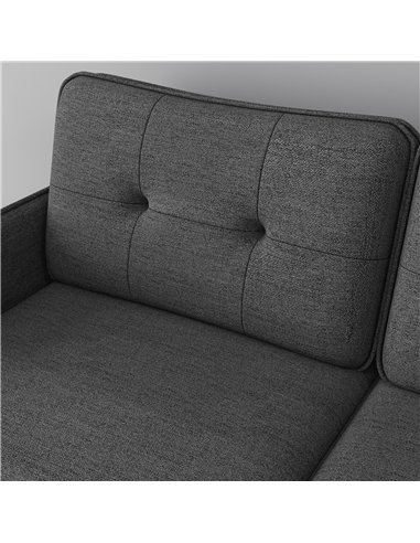 HOMCOM Modern Two Seater Sofa, Button Tufted Loveseat with Cushions and Steel Legs for Living Room, Guest Room, Dark Grey
