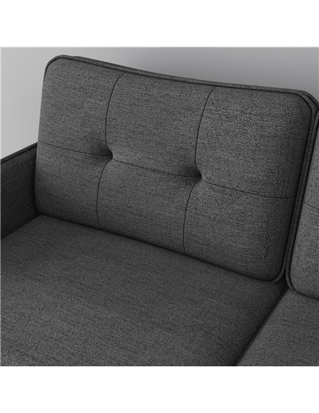 HOMCOM Modern Two Seater Sofa, Button Tufted Loveseat with Cushions and Steel Legs for Living Room, Guest Room, Dark Grey - pic 126874 | FastDaddyshop