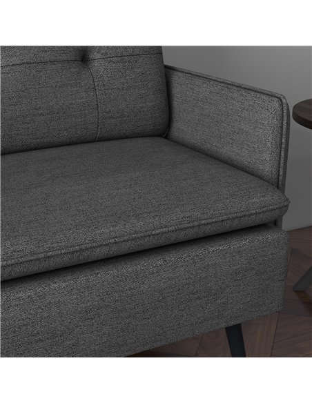 HOMCOM Modern Two Seater Sofa, Button Tufted Loveseat with Cushions and Steel Legs for Living Room, Guest Room, Dark Grey - pic 126875 | FastDaddyshop