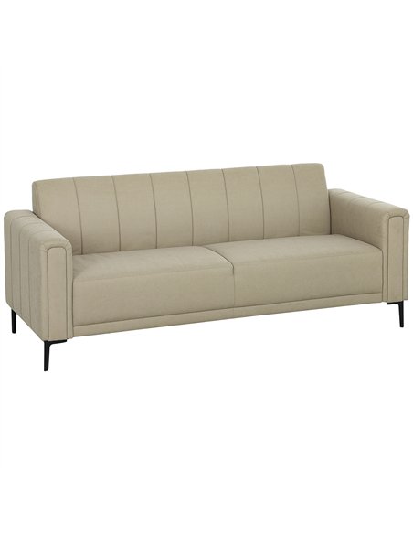 HOMCOM 3 Seater Sofa, Modern Fabric Sofa Couch, Channel Tufted Upholstered Sofa Settee for Living Room, Guest Room, Bedroom, Hom - pic 126894 | FastDaddyshop