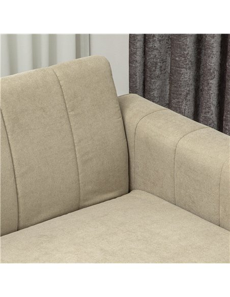 HOMCOM 3 Seater Sofa, Modern Fabric Sofa Couch, Channel Tufted Upholstered Sofa Settee for Living Room, Guest Room, Bedroom, Hom - pic 126901 | FastDaddyshop