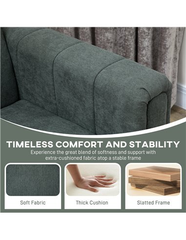 HOMCOM Three-Seater Relaxed Modern Sofa - Grey