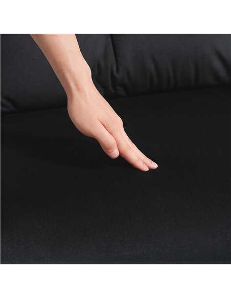 HOMCOM 4-in-1 Velvet-Feel Double Sofa Bed, with Pillows - Black - pic 126920 | FastDaddyshop