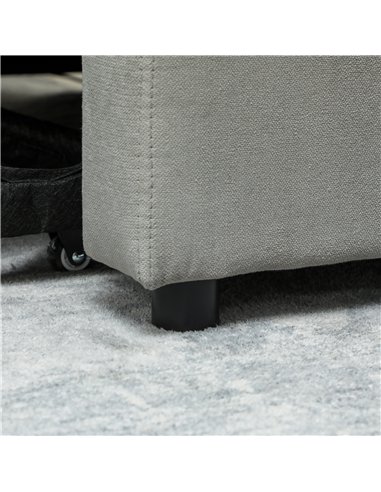 HOMCOM Velvet-Feel Two-Seater Sofa Bed - Light Grey