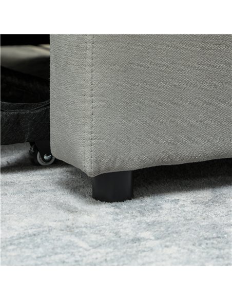 HOMCOM Velvet-Feel Two-Seater Sofa Bed - Light Grey - pic 126929 | FastDaddyshop
