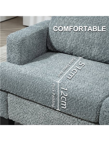 HOMCOM 2 Seater Sofa, 138 cm Loveseat Sofa with Removable Back Cushions, Chenille Fabric Small Couch Settee with S-springs for L - pic 126933 | FastDaddyshop