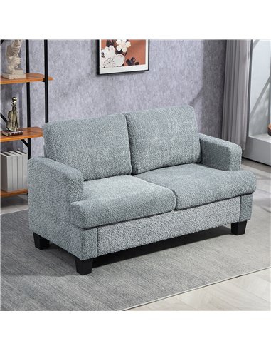 HOMCOM 2 Seater Sofa, 138 cm Loveseat Sofa with Removable Back Cushions, Chenille Fabric Small Couch Settee with S-springs for L