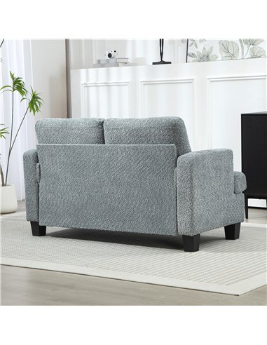 HOMCOM 2 Seater Sofa, 138 cm Loveseat Sofa with Removable Back Cushions, Chenille Fabric Small Couch Settee with S-springs for L