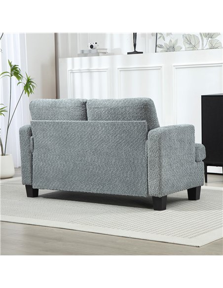 HOMCOM 2 Seater Sofa, 138 cm Loveseat Sofa with Removable Back Cushions, Chenille Fabric Small Couch Settee with S-springs for L - pic 126938 | FastDaddyshop