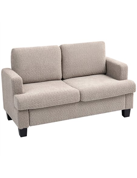 HOMCOM 2 Seater Sofa, 138 cm Loveseat Sofa with Removable Back Cushions, Chenille Fabric Small Couch Settee with S-springs for L - pic 126939 | FastDaddyshop