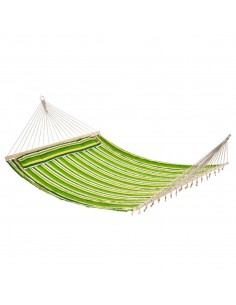 Outsunny Outdoor Double Cotton Hammock with Pillow, Green