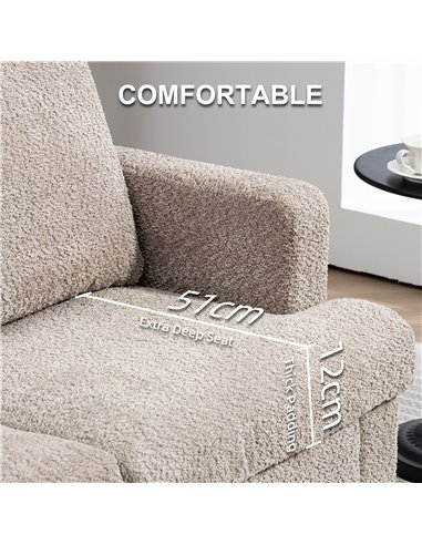 HOMCOM 2 Seater Sofa, 138 cm Loveseat Sofa with Removable Back Cushions, Chenille Fabric Small Couch Settee with S-springs for L