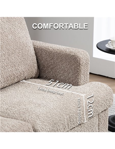 HOMCOM 2 Seater Sofa, 138 cm Loveseat Sofa with Removable Back Cushions, Chenille Fabric Small Couch Settee with S-springs for L - pic 126942 | FastDaddyshop