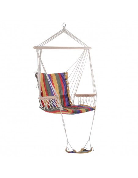 Outsunny Outdoor Hammock, Hanging Rope Chair with Footrest and Armrest, Red - pic 12695 | FastDaddyshop