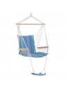 Outsunny Outdoor Hammock, Hanging Rope Chair with Footrest and Armrest, Blue