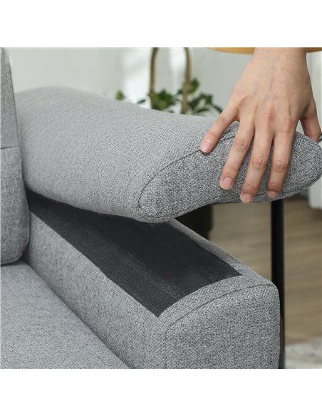 HOMCOM Pull Out Sofa Bed, Fabric 2 Seater Click Clack Sofa Bed Settee, Convertible Sofa Couch with 2 Pillows and Side Pockets fo - pic 126965 | FastDaddyshop