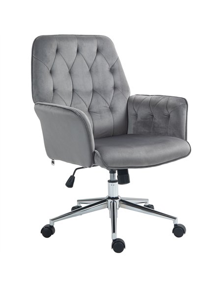 Vinsetto Linen Computer Chair with Armrest, Modern Swivel Chair with Adjustable Height, Dark Grey - pic 126975 | FastDaddyshop