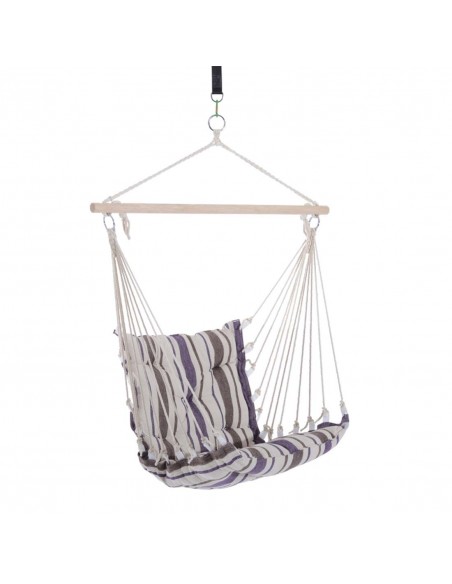 Outsunny Outdoor Hammock Hanging Rope Cushioned Chair, Brown - pic 12698 | FastDaddyshop