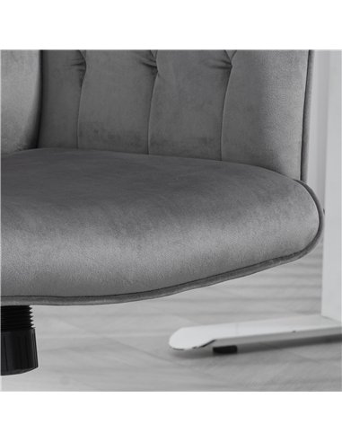 Vinsetto Linen Computer Chair with Armrest, Modern Swivel Chair with Adjustable Height, Dark Grey