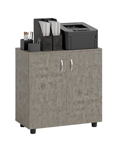 Vinsetto Two-Tier Locking Office Storage Cabinet - Grey