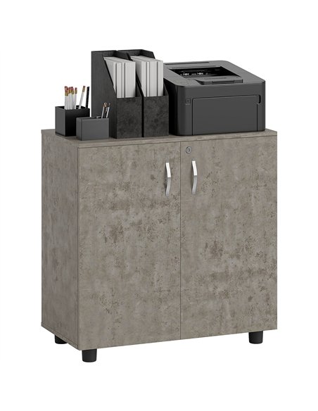 Vinsetto Two-Tier Locking Office Storage Cabinet - Grey - pic 126984 | FastDaddyshop