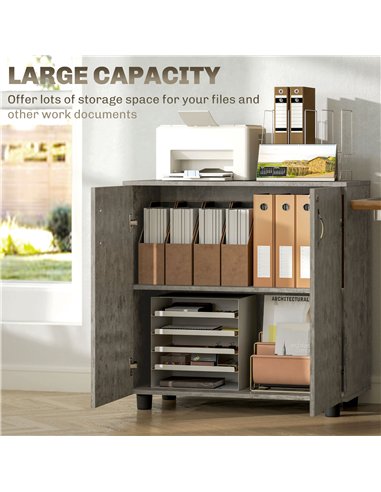 Vinsetto Two-Tier Locking Office Storage Cabinet - Grey