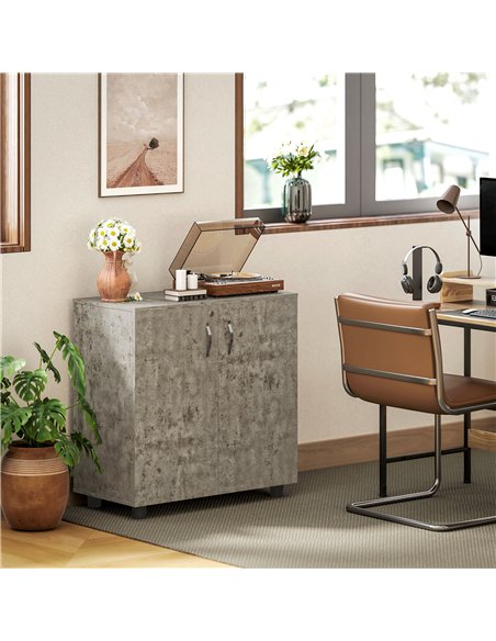 Vinsetto Two-Tier Locking Office Storage Cabinet - Grey - pic 126991 | FastDaddyshop