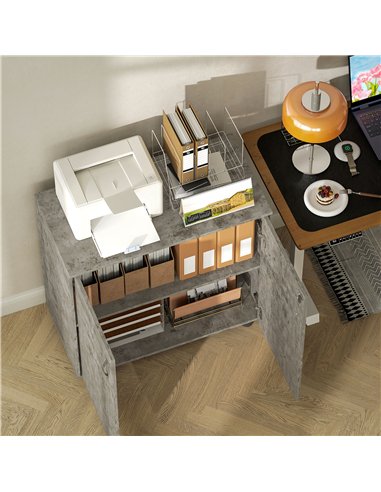 Vinsetto Two-Tier Locking Office Storage Cabinet - Grey