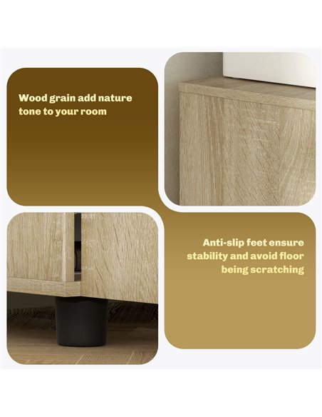 Vinsetto Two-Tier Locking Office Storage Cabinet - Oak - pic 126997 | FastDaddyshop