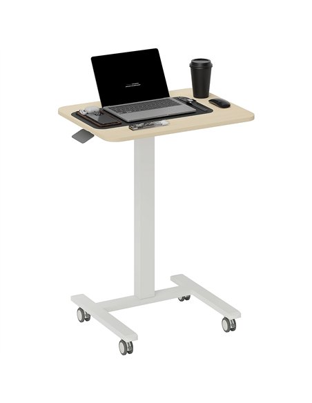 Vinsetto 68-108cm Height Adjustable Work Desk - Wood-Effect/White - pic 127011 | FastDaddyshop