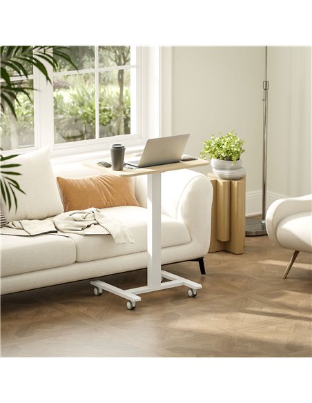 Vinsetto 68-108cm Height Adjustable Work Desk - Wood-Effect/White - pic 127012 | FastDaddyshop