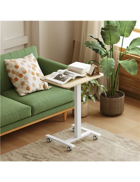 Vinsetto 68-108cm Height Adjustable Work Desk - Wood-Effect/White - pic 127017 | FastDaddyshop
