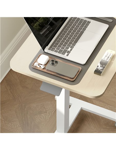 Vinsetto 68-108cm Height Adjustable Work Desk - Wood-Effect/White - pic 127019 | FastDaddyshop