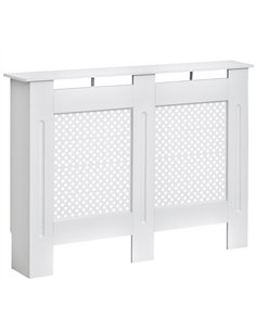 HOMCOM Wooden Radiator Cover Heating Cabinet Modern Home Furniture Grill Style White Painted (Medium)