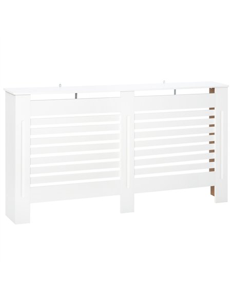 HOMCOM Radiator Cover, Modern MDF White Painted Cabinet with Horizontal Slats for Living Room, Bedroom, 172L x 19W x 81H cm - pic 127047 | FastDaddyshop