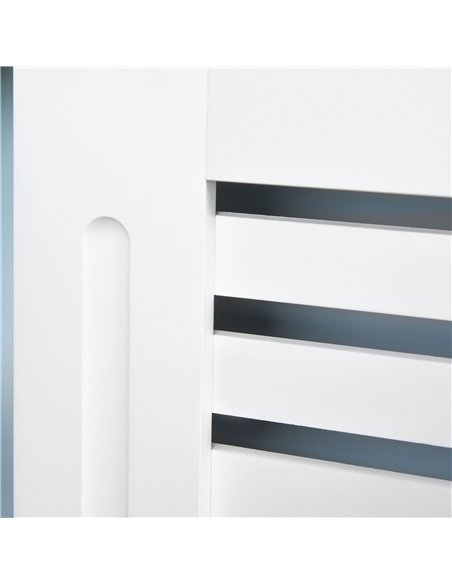 HOMCOM Radiator Cover, Modern MDF White Painted Cabinet with Horizontal Slats for Living Room, Bedroom, 172L x 19W x 81H cm - pic 127055 | FastDaddyshop