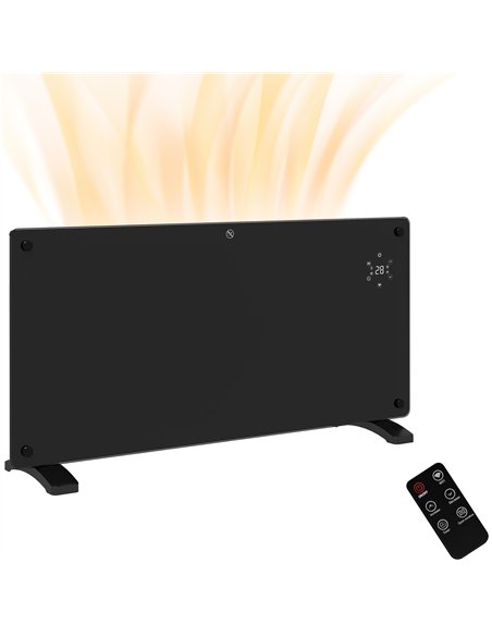 HOMCOM Electric Heater Wifi Smart App, 2000W Glass Panel Heater Radiator, Freestanding or Wall Mounted Convector Space Heater wi - pic 127065 | FastDaddyshop