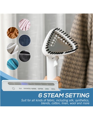 HOMCOM Upright Garment Clothes Steamer with 6 Steam Setting, 45s Fast Heat-up, 1.7L Water Tank and 45min Steamer, Wrinkle and Od