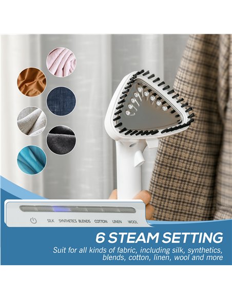 HOMCOM Upright Garment Clothes Steamer with 6 Steam Setting, 45s Fast Heat-up, 1.7L Water Tank and 45min Steamer, Wrinkle and Od - pic 127078 | FastDaddyshop