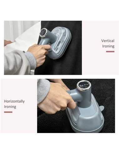 HOMCOM Clothes Steamer, 1200W Portable Handheld Garment Steamer for Home and Travel, Wrinkle Remover with Detachable Water Tank,