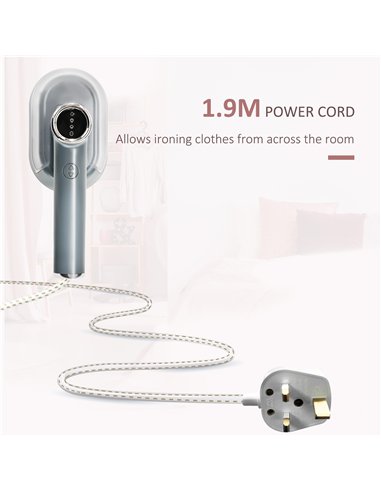 HOMCOM Clothes Steamer, 1200W Portable Handheld Garment Steamer for Home and Travel, Wrinkle Remover with Detachable Water Tank,