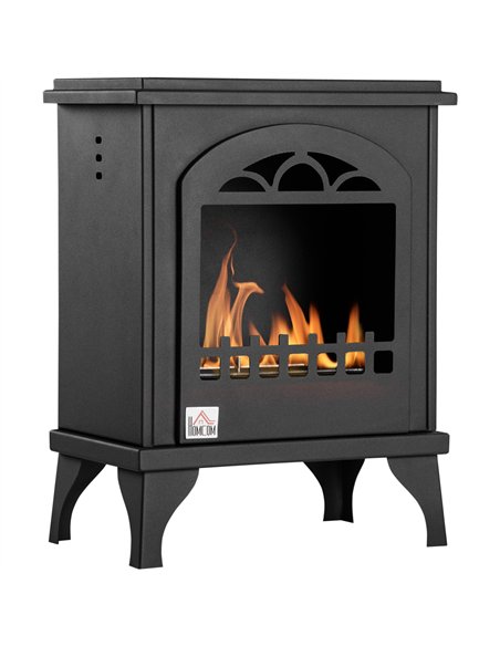 HOMCOM Free Standing Ethanol Fireplace, Bioethanol Heater Stove Fire with 0.9L Tank, 3 Hours Burning Time, Black - pic 127092 | FastDaddyshop
