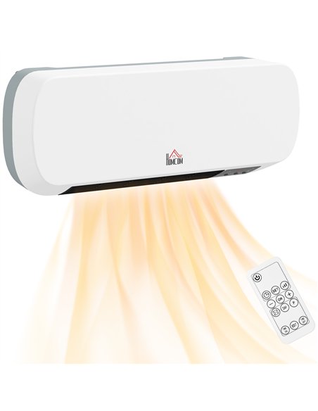 HOMCOM 2000W PTC On-Wall Heater, 10-49°C Temperature - White - pic 127101 | FastDaddyshop