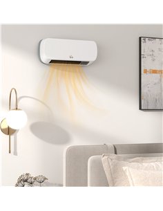 HOMCOM 2000W PTC On-Wall Heater, 10-49°C Temperature - White 2