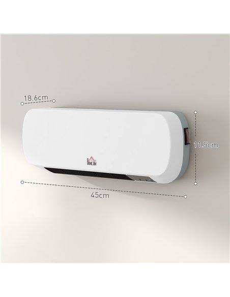 HOMCOM 2000W PTC On-Wall Heater, 10-49°C Temperature - White - pic 127103 | FastDaddyshop