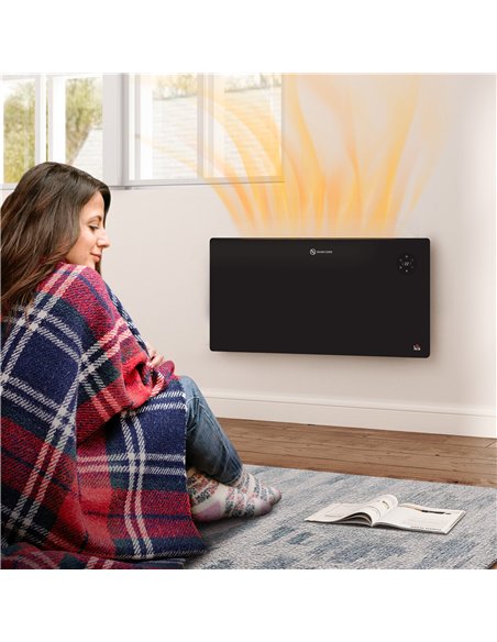 HOMCOM 2000W Electric Convector Heater, Freestanding or Wall Mounted, Space Heater with Adjustable Thermostat, Timer, Black - pic 127118 | FastDaddyshop
