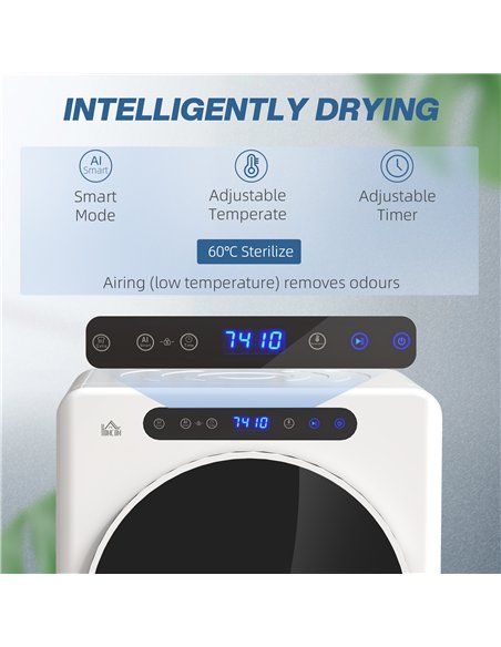 HOMCOM 4kg Vented Tumble Dryer, 1000W Compact Freestanding Front Tumble Dryer with Stainless Steel Tub, Timer, 6 Heat Settings,  - pic 127122 | FastDaddyshop